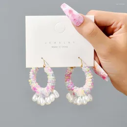 Dangle Earrings Elegant Charm Boho Simulated Pearl Full Beaded Big For Women Trend Luxury Vintge Fairy Grunge Party Jewelry Gift