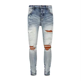 Luxurys Designers Mens Jeans Distressed Undisttates Fashion Straight Men's Biker Holeストレッチデニムカジュアルジーンズメンスキニー200t