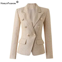 Womens Suits Blazers Blends HarleyFashion Luxury Spring Collection Texure Pattern Formal Jacket Women Blazer 230906