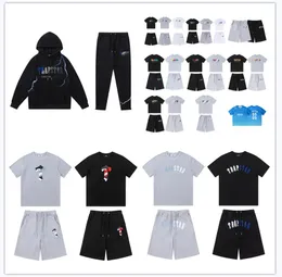 Trapstar-T-Shirt für Herren, modische Kleidung, kurzärmeliges Print-Outfit, Chenille-Trainingsanzug, schwarze Baumwolle, London, Streetwear, S-XL