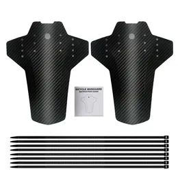 Bike Fender 2Pcs Bike Fender Mountain Bicycle Front Rear Wheels Pattern Bike Mudguard Road Bike Dirtboard Cycling Removable Replacement Part 230906