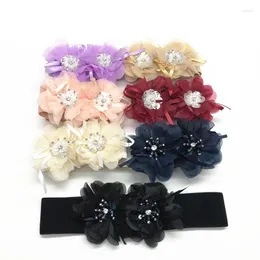 Cinturones de pasarela para mujer, fajas elásticas con cuentas de flores a la moda, corsés para vestido femenino, decoración de cintura, cinturón estrecho R194