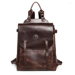 Backpack Handmade Sassafras Men's Cowhide Bag Plant Tanned Leather Large Capacity Computer Genuine Travel