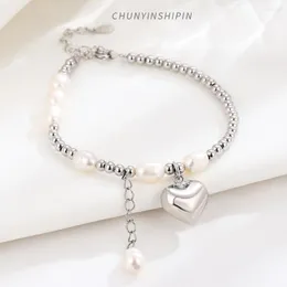 Strand kleine stijl sieraden S925 sterling zilver liefde zoetwaterparel kwastje licht luxe hoogwaardige handgemaakte armband meisje