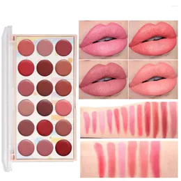 Lipgloss, 18 Farben, feuchtigkeitsspendend, lichtecht, Antihaft-Cup, grenzüberschreitendes Lippenstift-Platten-Matt-Set