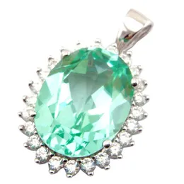 Newest designsilver pendant green spinel pendant women necklaceNatural stone jewelry
