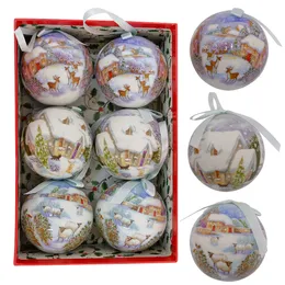 Dekoracje świąteczne 6pcs drzewo Xmas Wiszące ozdoby kulki dekoracje prezent rok Navidad Eazy Hang Ball Baulble DIY Party Christmas 230905