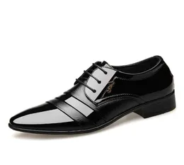2020 Новые лакированные кожаные мужские туфли 039s, мужские оксфорды, дешевые модные офисные туфли на плоской подошве, мужские черные формальные туфли на шнуровке, большие размеры 488235309