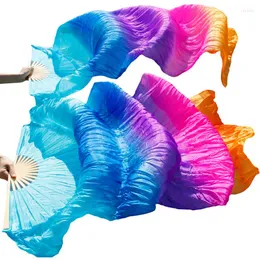 Sahne Giyim Göbek Dans Fanları İmitasyon İpek Bambu Fan Peçe El Yapımı Gradyan Renk Performansı Props Özelleştirilebilir