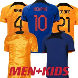 De Jong 22 2023 Holandia Memphis piłka nożna Jersey Holland de Ligt Wijnaldum van Dijk 23 23 koszula piłkarska dorosłych mężczyzn Kit Dumfries Promes
