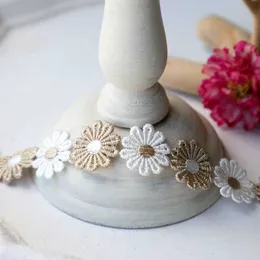 2.5 cm genişliğinde Lüks Daisy İşlemeli Dantel Saçak Trim yaka Yamaları Parti Gelinlik Dikiş Aksesuarları Afrika