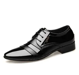 2020 Новые лакированные кожаные мужские туфли 039s, мужские оксфорды, дешевые модные офисные туфли на плоской подошве, мужские черные формальные туфли на шнуровке, большие размеры 485842681