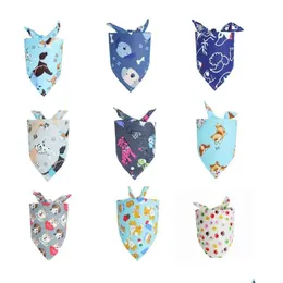 Dog Apparel Puppy Pet Bandanas Collar Scarf Bow Tie Cotton Most Fashionable Drop Delivery Home Garden Supplies Dh3Ks