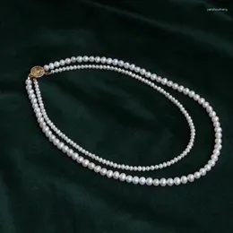 La piccola collana con catene a doppio strato e il design classico del grande marchio mette in mostra un temperamento gentile CHX249