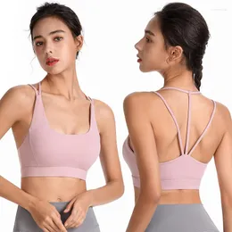 Yoga Outfit Hollow Beautiful Back Sports Bra Shockproof Fitness Underwear European And American Sexy Plus Size S-2XL