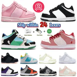 Kids Designer Kid Shoes Boy Girl panda duncks Black White Chunky Low Trainers Boys and Girls Athletic Fashion Flat Baby Sneakers Children Jogging Walking Shoe