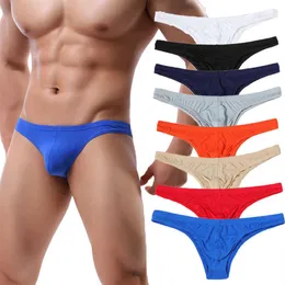 4st. Sexiga herr underkläder Jockstrap Ultra Thin Ice Silk Mini Briefs Calcon Homme Gay Panties Calzoncillo Hombre Slip Thongs X03005