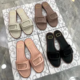 شببر مصمم امرأة رجل فاخر كلاسيك سليذر صندل توقيع Vlogo Slides Cowhide Flats Platform Summer Beach Shoes