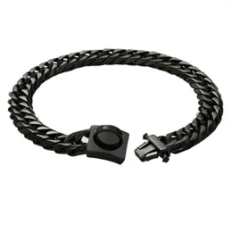 Zincirler Pet Köpek Yakası Paslanmaz Çelik Siyah Renk Çift Küba Körfez Zinciri Ağır Hizmet 16mm Metal Yürüyüş Eğitim Kolye 12-30inch