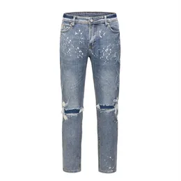 Jean délavé pour hommes, surdimensionné, décontracté, pantalon crayon, rétro, droit, ample, Baggy, Denim, 285L