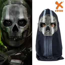 Maski imprezowe Xcoser Gra Call of Duty Warzone Balaclava Skull Ghost Full Mask Cosplay Props na Halloween 230905