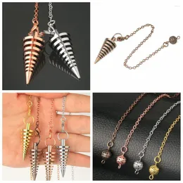 Anhänger-Halsketten, Metallpendel für Wünschelrute, Wahrsagerei, Reiki-Heilung, spiritueller Kegel, Wicca-Amulett, schraubenförmige Pendelketten
