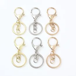 2023 Silver/Gold Biger Hummer Clasp Tone Key Chains Nyckelringar Runt Split Keychain Car Key Rings Blomma Metal Keychains