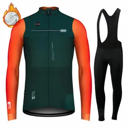Rowerowe setki koszulki Pakaian Bersepeda Pria Sweater Lengan Panjang Dengan Bulu Termal Celana Seda Gunung Dan Jalan Musim Dingin 2023 230905
