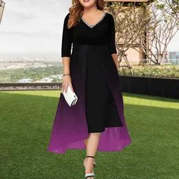 Plus size Dresse Dress Attractive Soft Gown Irregular Hem Fake Two Piece Slim Streetwear Size 230905