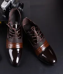 براءات اختراع أحذية جلدية للرجال لباس كبير الحجم رجال الأعمال أحذية جلدية مدببة سواتو المزيج الاجتماعي zapatos de vestir para H9960066