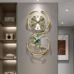 Wall Clocks Digital Clock For Living Room Unusual Design Luxury Metal Kitchen Quiet Reloj De Pared Home Decor