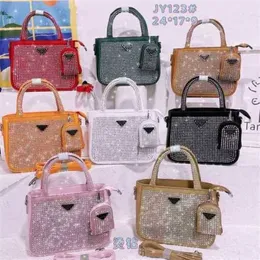 2024 New luxury handbag Top Design Luxury Bags high quality female hand Mini solid color shoulder hot drill diagonal