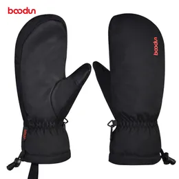 Ski Gloves Boodun Pria Wanita Hangat Musim Dingin Sarung Tangan Outdoor Olahraga Tebal Cuaca Tahan Angin 230905