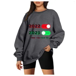Hoodies للسيدات Hello 2023 Sweatshirt أنثى الخريف والشتاء للنساء Pullover الضخم الحجم