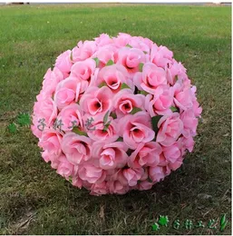 Quality 25 CM/10" Artificial Silk Flower Rose Kissing Ball Big Size Lantern for Christmas Ornaments Party Wedding Decoration