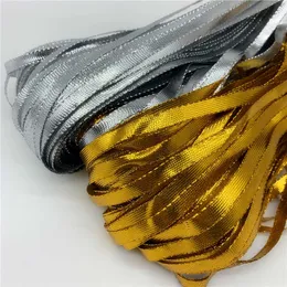 10 yards/Lot 3/5/8/10mm Weihnachtsband Handgemachte Gold/Silber Polyester Spitzenband für Weihnachtsdekoration DIY Box Verpackung