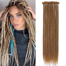 Human Hair Bulks Hippie Reggae Hair Dreads Handmade Dreadlocks Hair Extension Soft Locks Crochet Hair Faux Locs Hip Hop Rock Roll Braiding Hair 230906