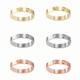 Designerringe Liebesschraubenring Männer und Frauen Edelstahl Diamantringe Party Hochzeitsklassiker Juwely 18K Gold Silber Rose nie verblassen nicht allergisch Größe 5-11