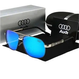 Óculos de sol Designer Luxury Brand Audi Classic For Men Men Men Fashion Fashion Viagem Presente de viagem grande moldura Óculos de sol Driving Glassing de pesca