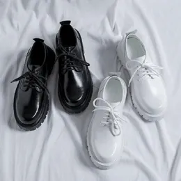 가죽 패션을위한 남성 플랫폼 공식 비즈니스 큰 머리 더비 블랙 흰색 웨딩 신랑 캐주얼 신발 1AA49 74D2A MAL
