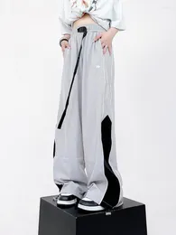 Spodnie damskie DeepTown Y2K Gorpcore Patchwork Gray spadochronu Kobiety hipis Kpop ponadwymiarowe workowate spodnie cyber harajuku szerokie pantelons