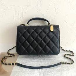 9A Designer 23B Accordion Bag Luxury Handbag Caviar Leather Crossbody 21cm Hög imitationsklaffväska med låda