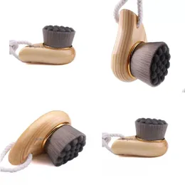 Bath Brushes Sponges Scrubbers Sublimation Facial Wooden Handle Cleansing Brush Beauty Tool Soft Fiber Hair Manual Cleansings Fac Dhwa7