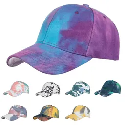Moda tie-dyed gradiente impresión sombrilla snabpack sombrero hombre y mujer verano gorra de béisbol2549