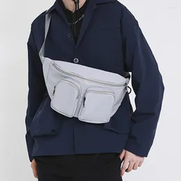 Sacos de cintura unissex saco fanny pacote multi-bolso casual cinto moda tendência telefone nylon ombro crossbody peito