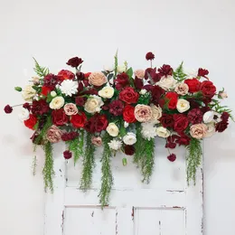 Flores decorativas personalizadas simulação flor linha casamento sala de seda layout palco prateleira arqueada arte porta lintel fluxo falso