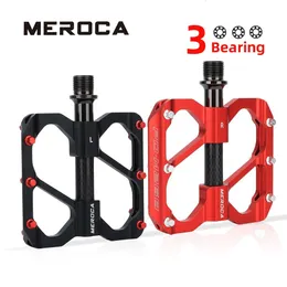 Bike Pedals MEROCA Bicycle Pedal 3 Bearing Non-Slip Mtb Pedals Sealed Three Bearing Aluminum Alloy Mountain Bike Pedal Cycling Accessories 230906