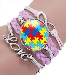 Bracelets de sensibilisation à l'autisme pour enfants, pour enfants, autisme, embrassez l'incroyable charme garçon et fille, bracelet en cuir, bijoux inspirants8979142