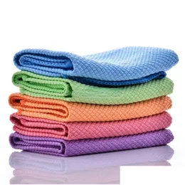 Cleaning Cloths Soft Microfiber Kitchen Cloth Towel Absorbable Glass Wipes Table Window Car Dish Rag Xu Drop Delivery Home Garden Hous Dhq7L