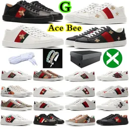 Luxury Designer Casual Shoes Sneakers Low Mens Womens Shoes Bee Ace High Quality Tiger Embroidered Black White Green Stripes Sneakers